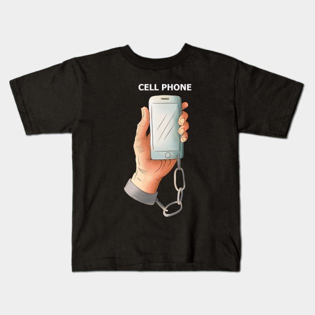 CELL PHONE (black edition) Kids T-Shirt by Elsieartwork